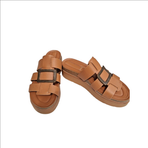 Women's Franco Sarto Platform Sandals Brown EUC Sz.8.5